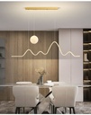 Lustre Moderne décorative Nordique en forme de Lune et Vague 